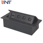 Built in table flush mount power and data desk mounted socket box