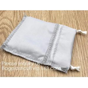 Custom Gold Pink Satin Hair Extension Packaging Bag,Soft And Shinny White Silk