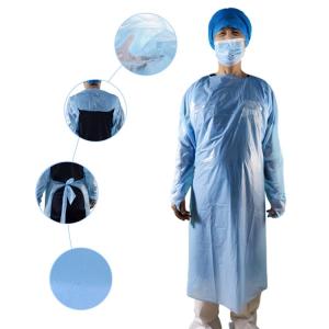 CPE Material Non Sterile Isolation Gown Waterproof Disposable Gown