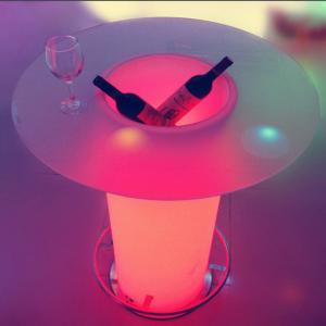 Wholesale High Glass Top LED Light Cocktail Table , Illuminated Coffee Table With Ice Bucket from china suppliers