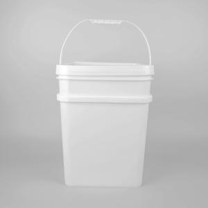 18L PP PE Square Plastic Bucket White With Good Sealing Lid