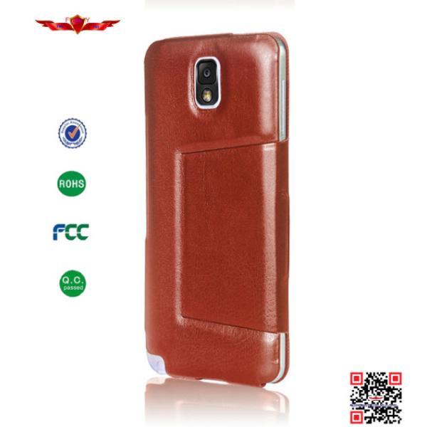 New Arrival High Quality Italian PU Glaze Leather Cover Case For Samsung Note3 With Stand