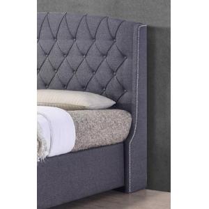 Modern Linen Upholstered Queen Bed With Drawer High Density Sponge
