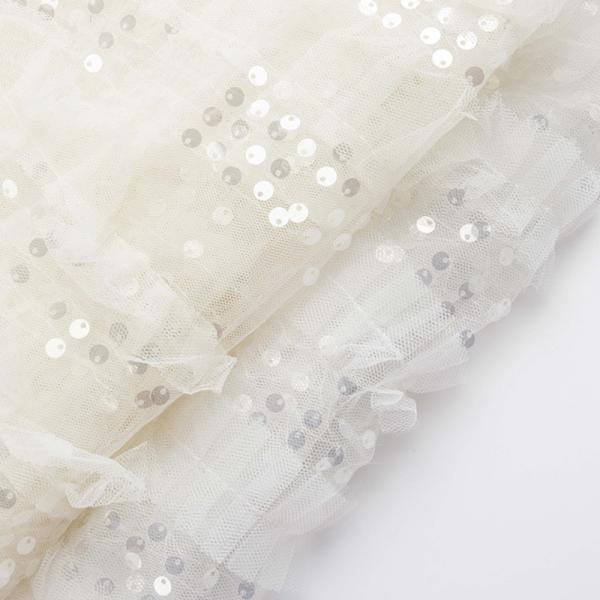 Customized Embroidered Mesh Gold Paillette Sequin Fabric Mesh Fabric With