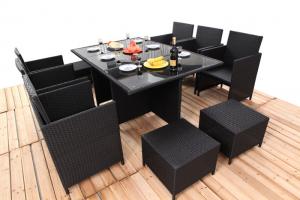 Wholesale Promotion Rattan Furniture 11PCS Indoor / Outdoor Rattan Dining Sets Set With Cushion from china suppliers