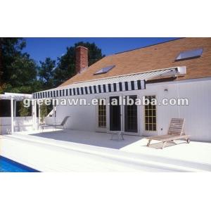 Retractable Full Cassette Electric Awning With Remote Control LED Light