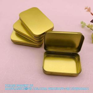 Metal Rectangular Empty Hinged Tins - Pack Of 40 Silver Mini Portable Box Small