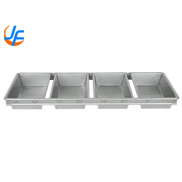 RK Bakeware China- 4 Straps Glazed Aluminum Loaf Pans , Aluminized Steel Bread Pan Set