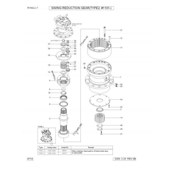 31N6-10180 31N6-10150 Swing Gearbox R210-7 R220-7 R210-5 Excavator Swing Device