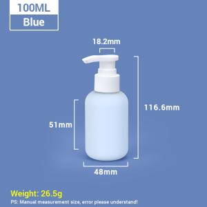 Travel Size 100ml 3.4oz Plastic Shampoo Bottles with Pump Cap