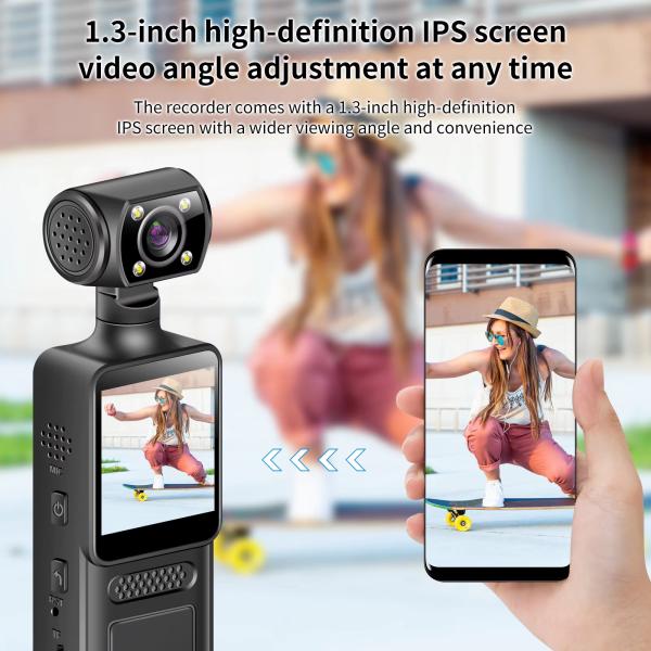 1.3-inch 4K high definition sports digital 180 degrees mini pocket camera M12