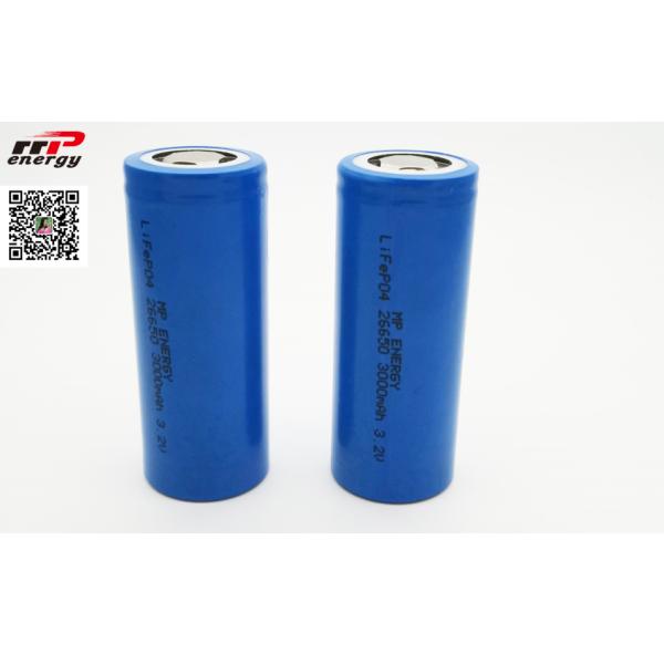 26650 3000mAh Lithium LiFePo4 Battery 3.2V 25000 Cycles High Discharge Rate