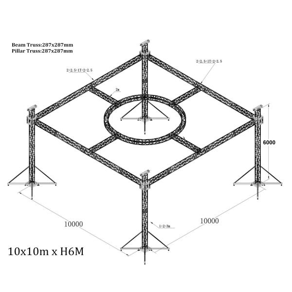 Indoor Events Solid Engineering Aluminum Spigot Truss Max Span 18 mm