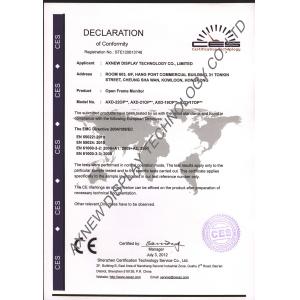 AXNEW DISPLAY TECHNOLOGY CO.,LTD Certifications