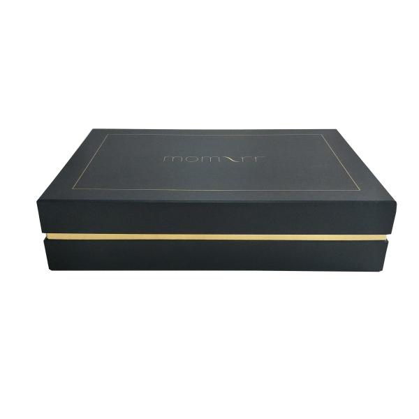 Black Color Cardboard Gift Boxes , Baby Bath Towel Packaging Paper Box With Lid