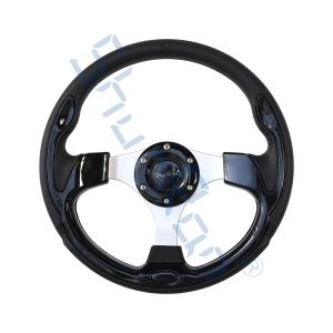 China Golf Cart GT Rally Black Steering Wheel with Polyurethane Grip on sale