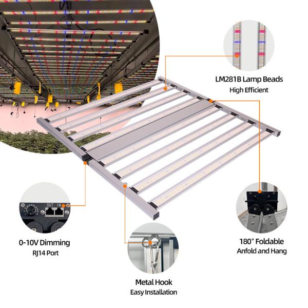 ANDY Full Spectrum 8 Bar 4x4 800W Led Grow Light Hydroponic Dimmable SAMSUNG