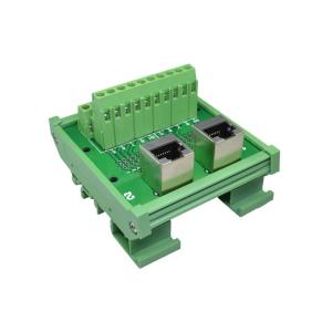 Network RJ45 Jack Dual Connectors to Screw Terminal Blocks Breakout Board