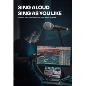 Wired Studio Condenser Microphone With Audio Interface 65dB SNR