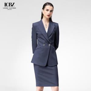 Customized Women's Suit Two-piece Set with Single Button Closure and Polyester