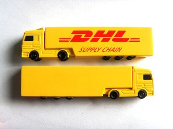 Yellow Creative Truck Plastic USB Flash Drive 8GB For Advertising Gift
