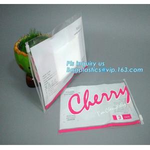 Wholesale Transparent bottom gusset slider k pvc zipper bags with holding loop, slider biodegradable zipper bag, slider zip from china suppliers