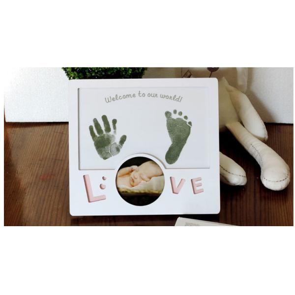 Custom Baby Birth Souvenirs Inkless Handprint / Footprint Photo Frame for