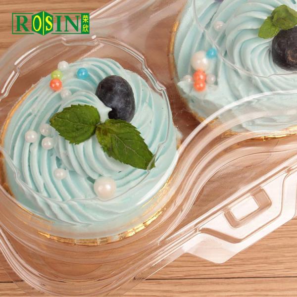 Transparent Plastic Bakery Packaging 2 Count Plastic Cupcake Containers