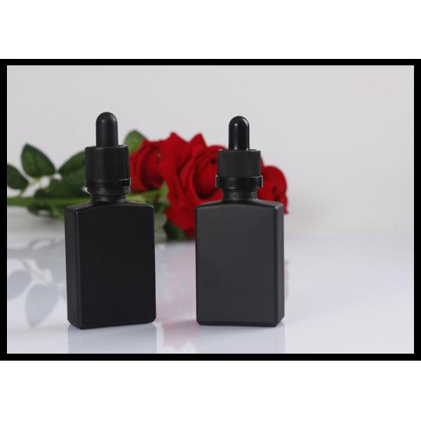 Black Matte Glass Bottles Square Essential Oil Droppe Bottle Frosted Glass