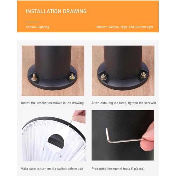 Solar Led Street Light Lamp Gate Aluminium Ip65 Waterproof Garden Solar Fence Light