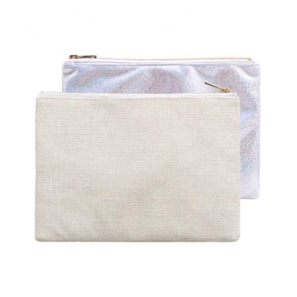 Personalized Double Sided Printable Glitter Cosmetic Bag Sublimation Blank Glitter Makeup Bag Pouch