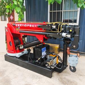 Small Portable Electric Winch Hydraulic Lifting Rotary Crane with Remote Control