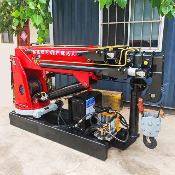 Small Portable Electric Winch Hydraulic Lifting Rotary Crane with Remote Control
