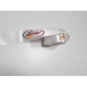 Garment Webbing Polyester Fabric Tape With Silk Screen Printed Logo