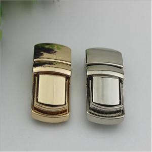 China Bag hardware accessory  light gold / nickel metal push lock for handbag on sale