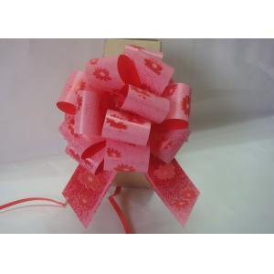 Christmas Gift Stripes , Swirls Pom Pom Bow , 5" Wide wired ribbon bows 120U