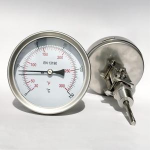 Adjustable Stem Dial Bimetal Thermometer 100mm All Stainless Steel