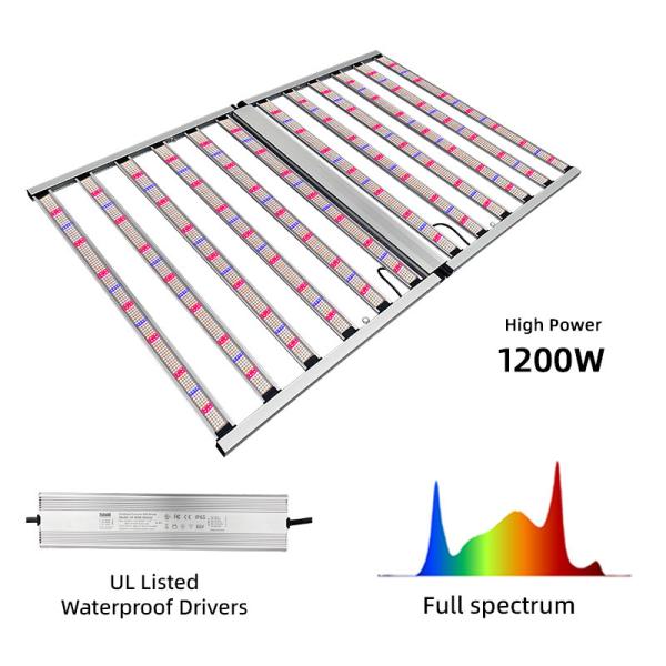 Dimmable Folding LED Grow Light 1200W With Max 5x8ft Coverage Area Grow Lights