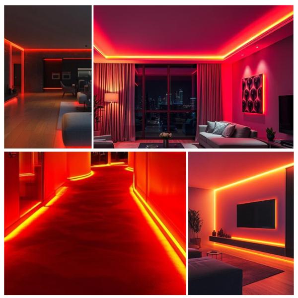 10mm Wide RGB COB LED Flexible Strip Lights 24V IP67 Flexible LED Neon Light Strip