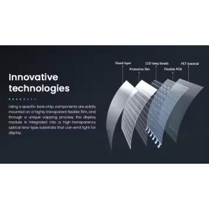 Ultra-Thin 3.9mm Design High Transparency LED Film Screen 85% Light Transmittanc