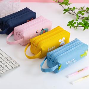 Canvas Geometric Pencil Bag Case for School Supplies Custom Print Cute Pencil