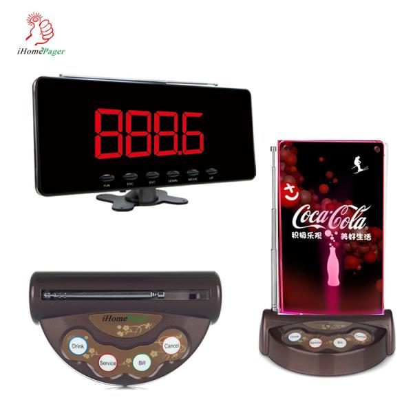 Quality 4 colors for choose wireless call button with menu folder and display number monitor for sale
