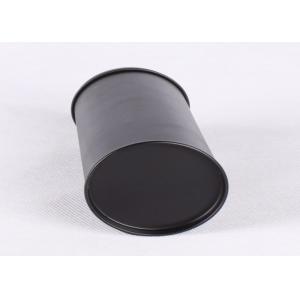 YT1188 Round Cylinder Plain Black Metal Tea Containers Safe Packaging Custom