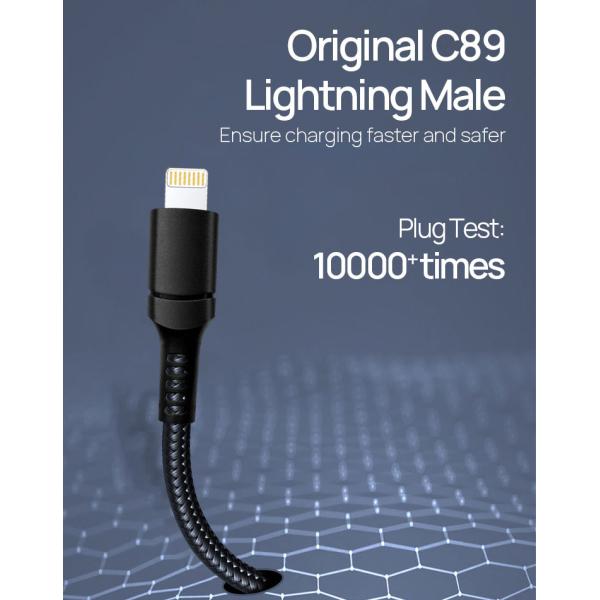 Focuses Nylon Braided USB Lightning Charging Cable For Data Transimission