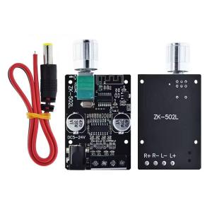 ZK-502L Mini for Bluetooth 5.0 DC 5-24V 50Wx2 Stereo Power Amplifier Wireless