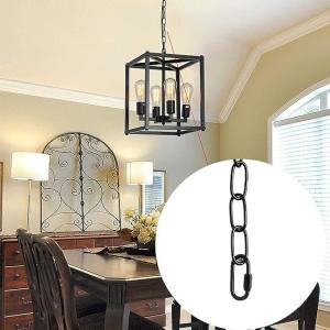 Secure Black Coated Chandelier Chain with Adjustable Length and Easy-to-