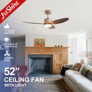 China 52 Decorative Ceiling Fan With Light – Wood-Grain Plastic Blades Rose Gold Finish on sale