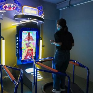 Five Themed Adventures Motion-Sensing Trampoline Featuring Obstacle Dodging