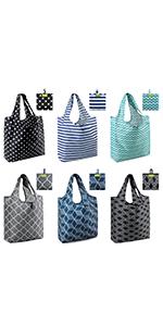 Shopping Bags Reusable Grocery Tote Bags 6 Pack XLarge 50LBS Fashion Recycling Bags