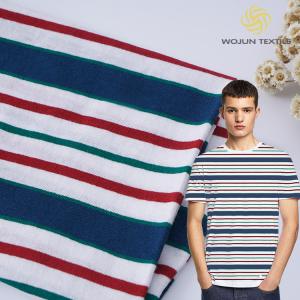 China Breathable Plain Cotton Sweat Absorbent Striped Knit Fabric For T - Shirt on sale